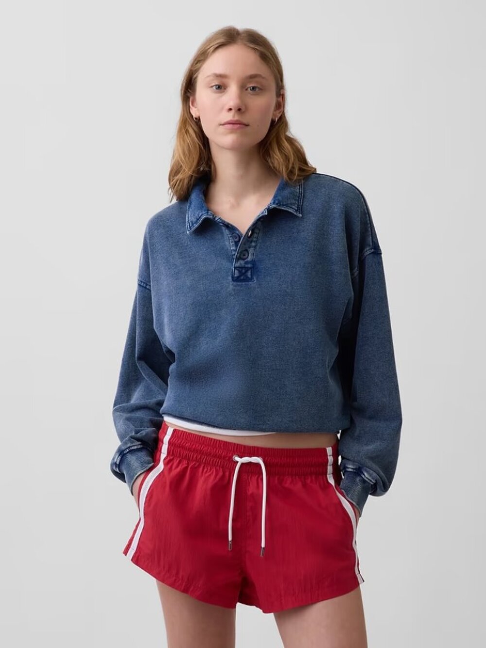 Gap VintageSoft Terry Oversized Polo Sweatshirt -- NWT